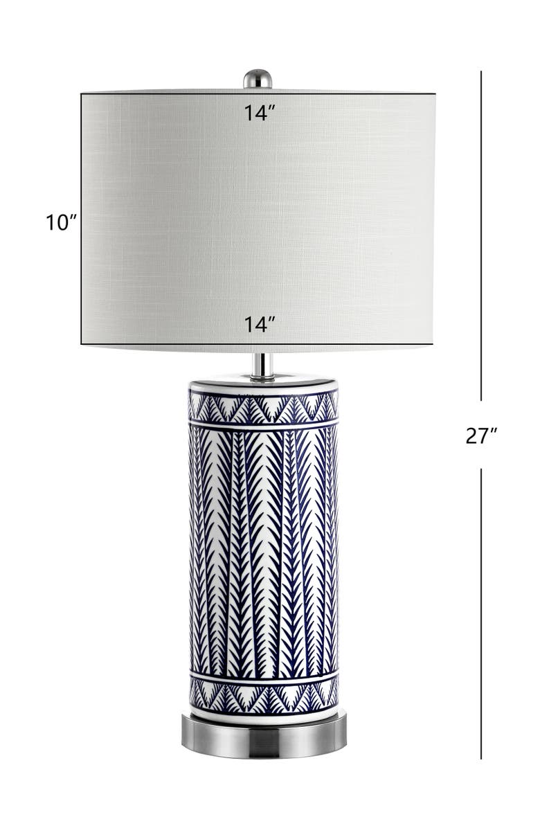 JONATHAN Y Sulka 27" Ceramic/Iron Contemporary USB Charging LED Table Lamp, Navy/Chrome, Alternate, color, Navy