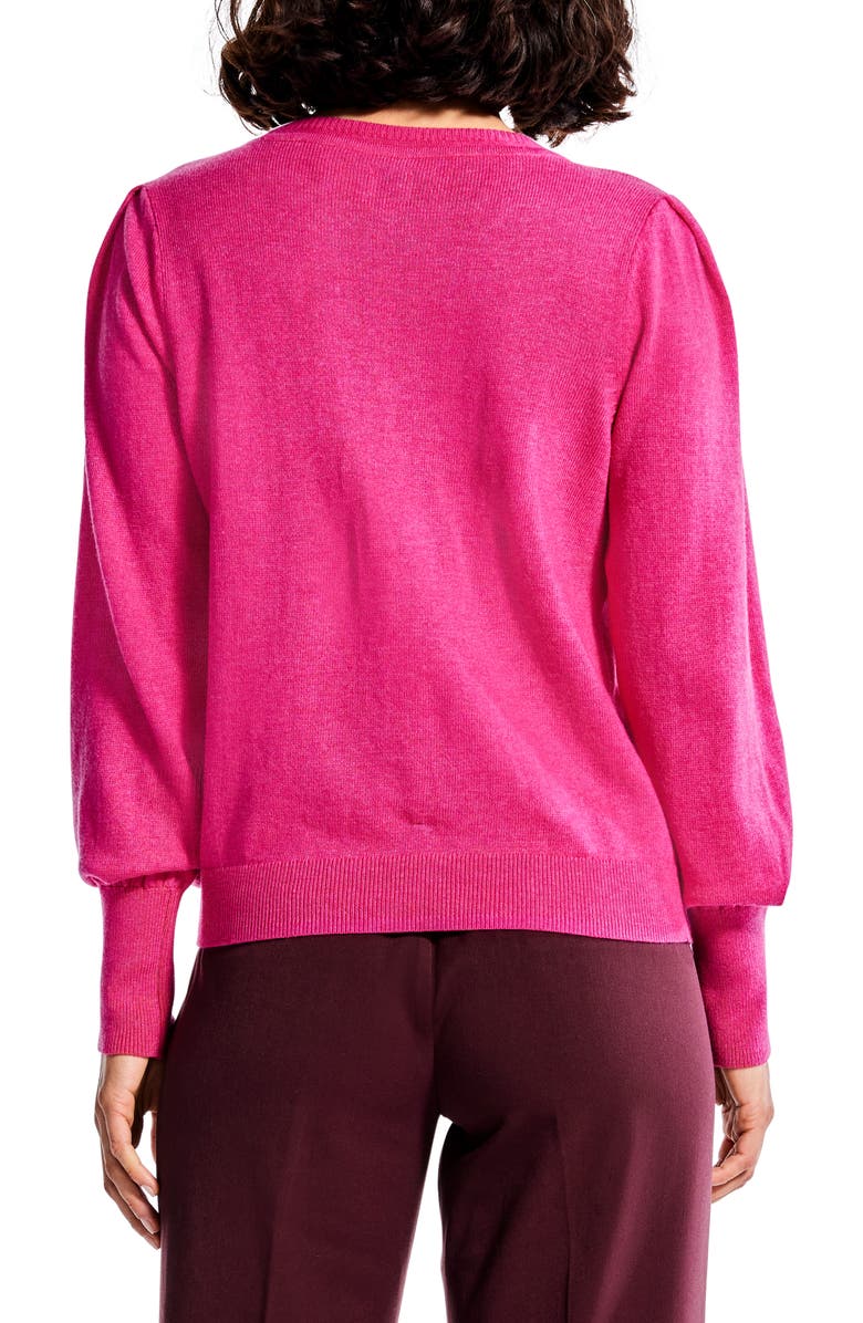 NIC+ZOE Pleat Shoulder Sweater, Alternate, color, Shocking Pink