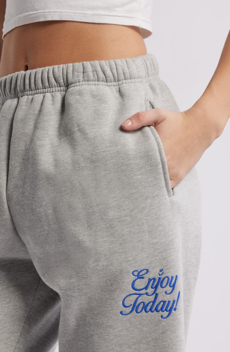 THE MAYFAIR GROUP Enjoy Today Fleece Graphic Joggers, Alternate, color, Grey