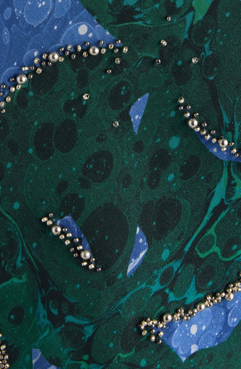 Dries Van Noten Depal Print Embellished Silk Midi Dress, Alternate, color,