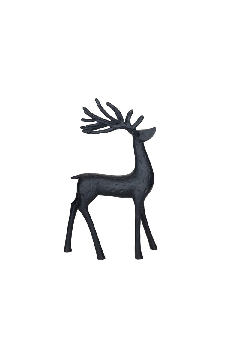 Resin Reindeer Decor, Black, Main, color, Black