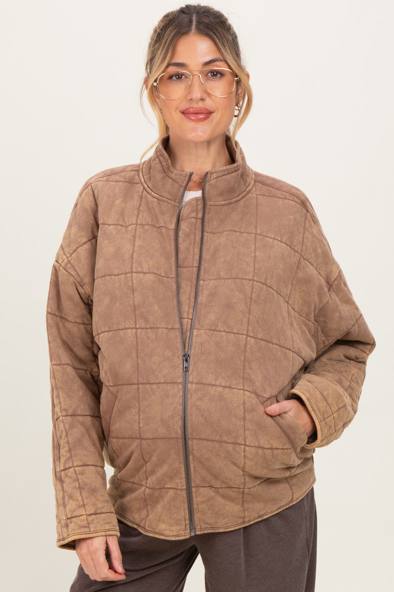 Quilted Oversized Jacket, Main, color, Mocha