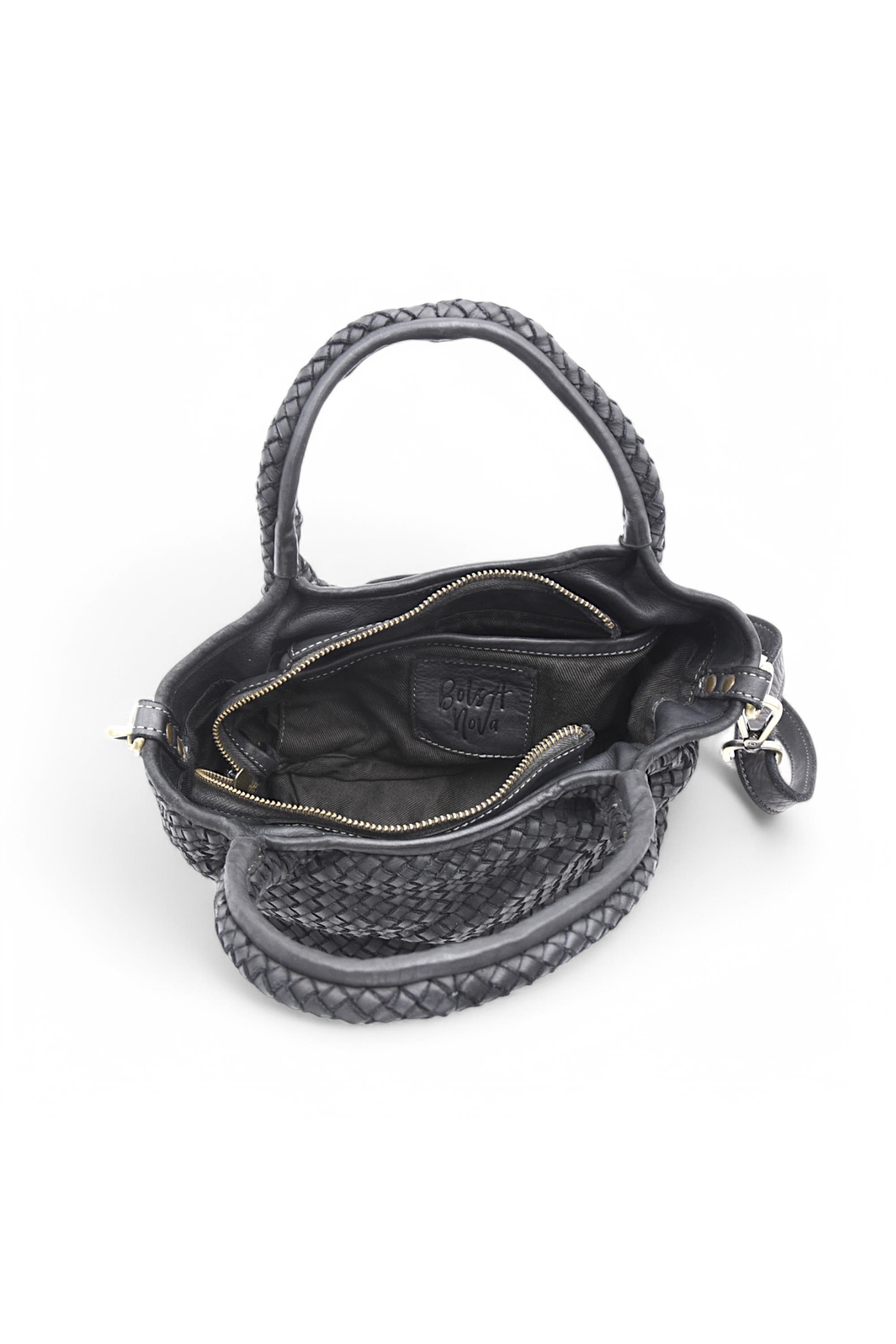 Bolsa Nova Lisa Woven Mini Tote, Alternate, color, Black