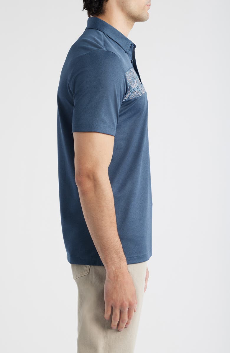 TravisMathew Good Good Acropolis Chest Stripe Polo, Alternate, color, Mood Indigo/ Vintage Indigo