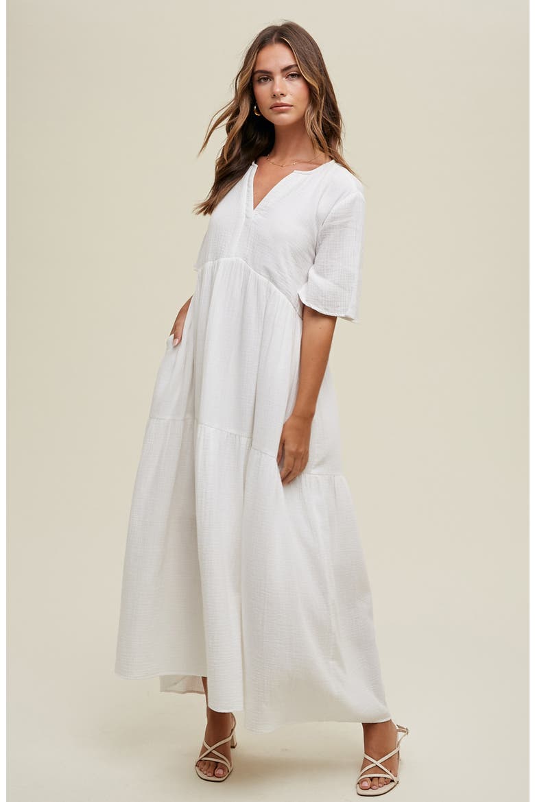 Cotton Gauze Maxi Dress, Alternate, color, WHITE
