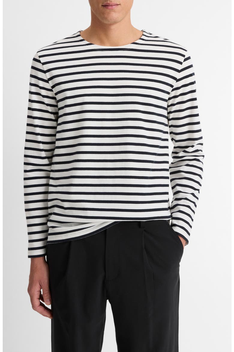 Stripe Long Sleeve T-Shirt, Main, color, NATURAL/COASTAL