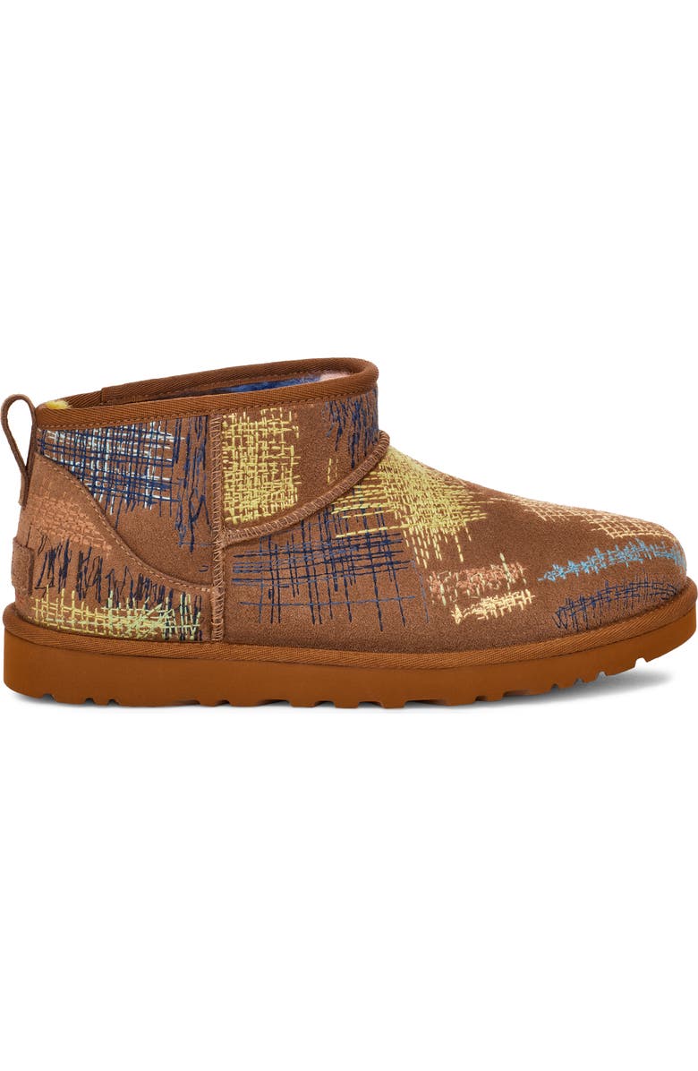 UGG<sup>®</sup> x The Elder Statesman Classic Ultra Mini Genuine Shearling Lined Bootie, Alternate, color,