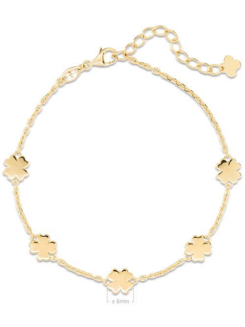 Devata Clover Heart Chain Bracelet In Gold