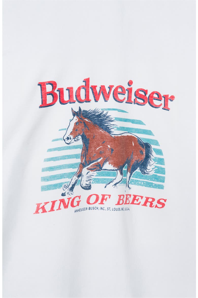 Budweiser Clydesdale Graphic Sweatshirt, Alternate, color, WHITE