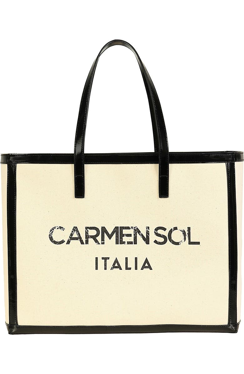 CARMEN SOL Roma Tote Bag, Main, color, Black