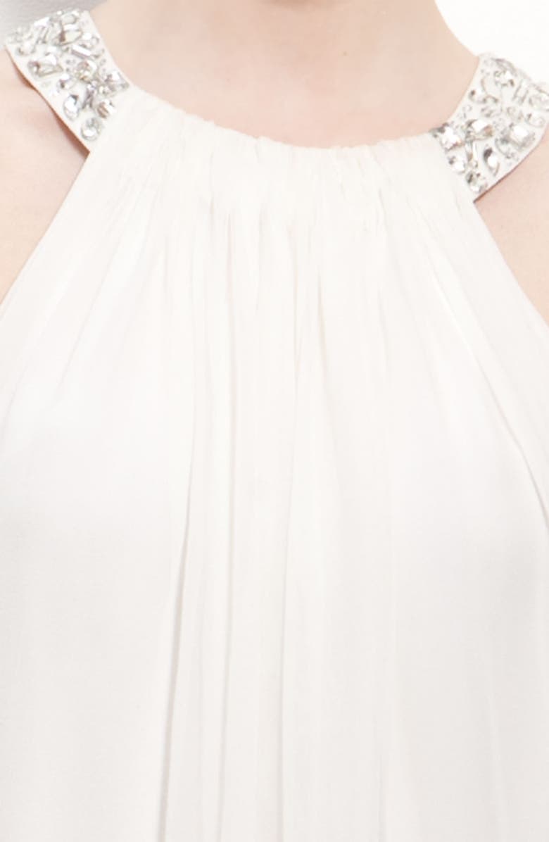 Calvin Klein Beaded Halter Chiffon Dress, Alternate, color,