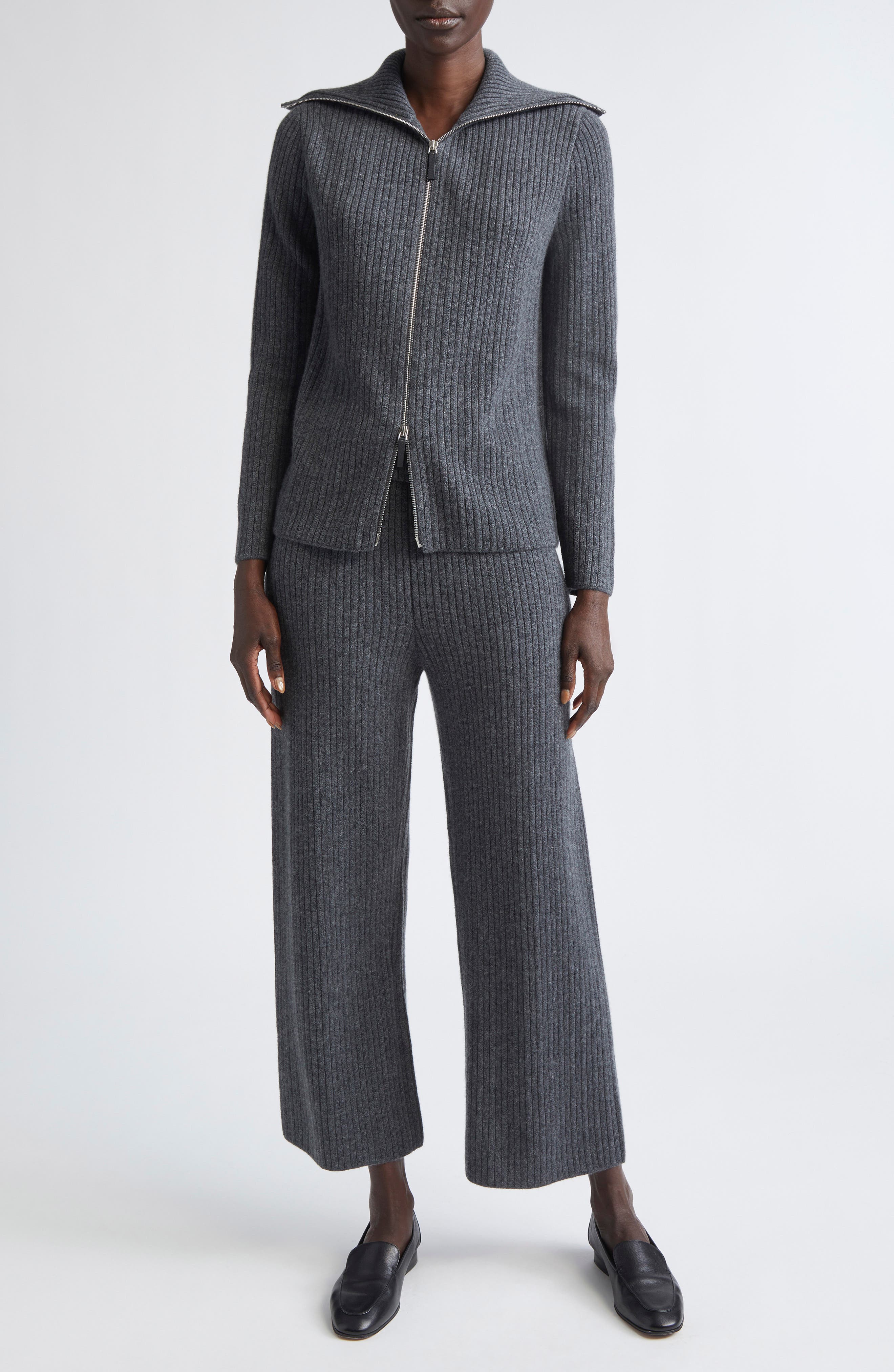 Mixed Stitch Zip Cardigan - image 2