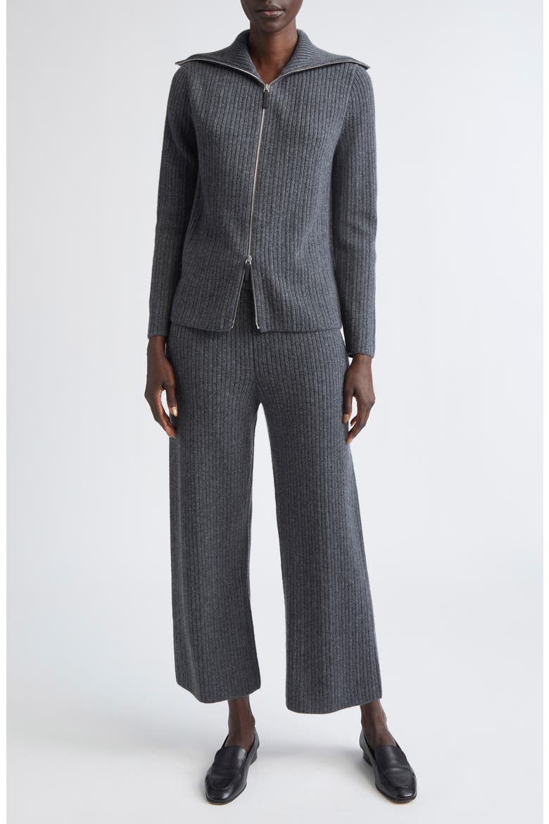Mixed Stitch Zip Cardigan, Alternate, color, GRAPHITE MELANGE