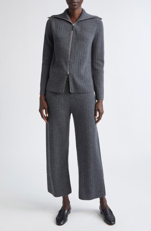 Lafayette 148 New York Mixed Stitch Zip Cardigan In Gray