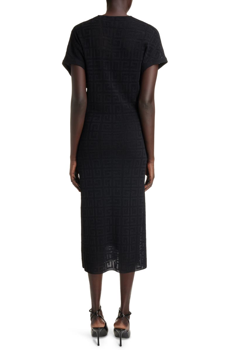 Givenchy 4G Draped Knit Midi Dress, Alternate, color,