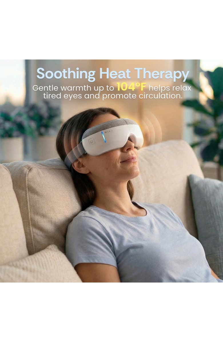 MIKO Gaze Eye Massager with Heat & Bluetooth, Alternate, color, White