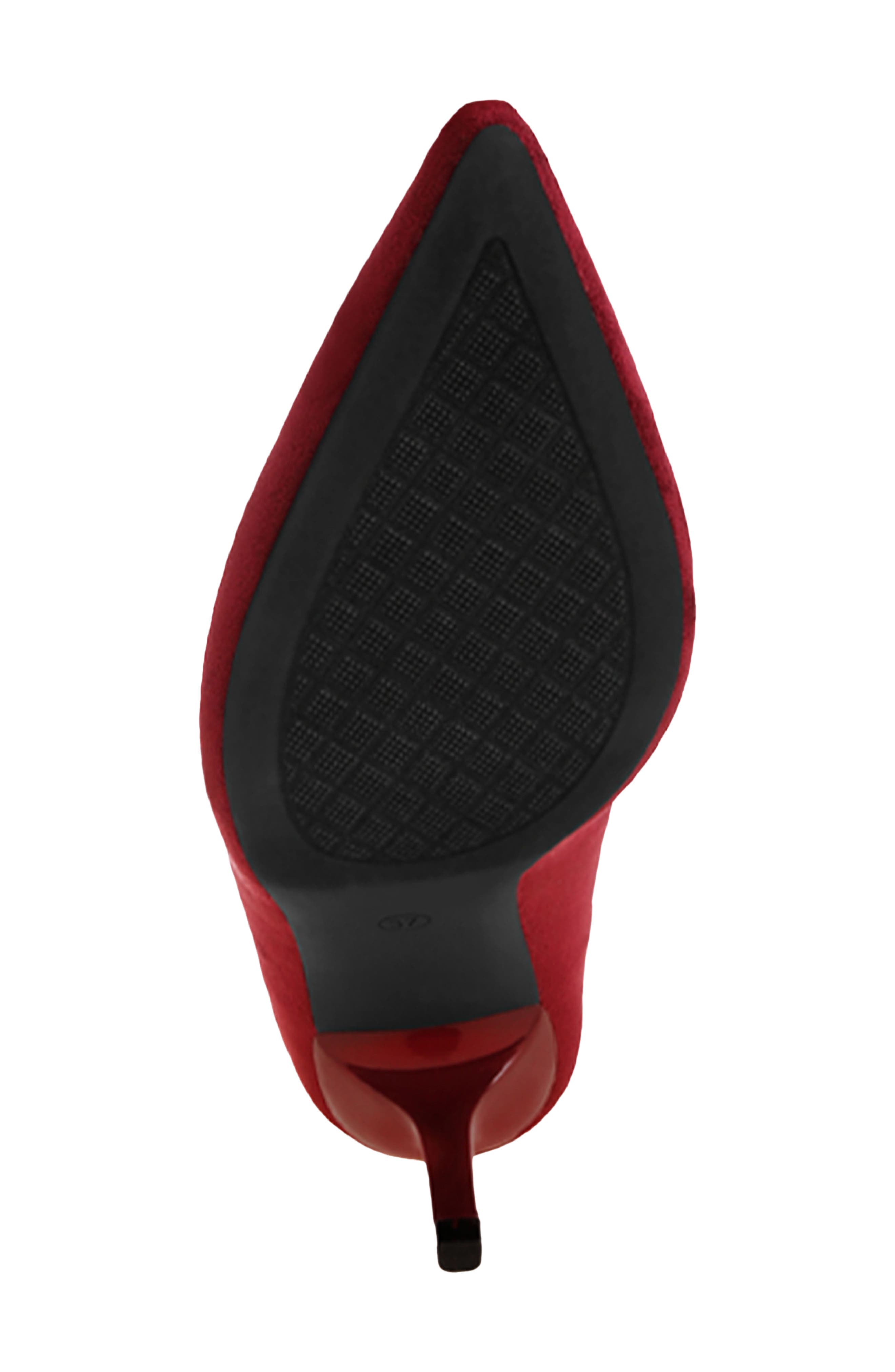 Iridese Leather Pump, Alternate, color, DARK RED SUEDE
