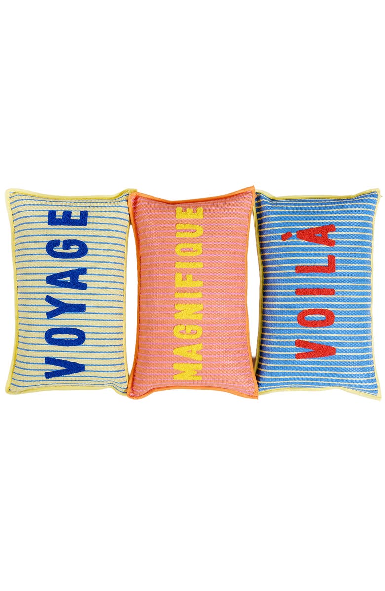 Zsa Zsa Zsu Rajpath Embroidery Polypropylene Cushion 12X20 In, Alternate, color, Blue