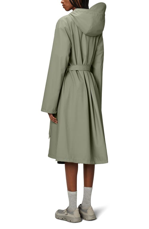 Rains Waterproof A-line Long Raincoat In Drift