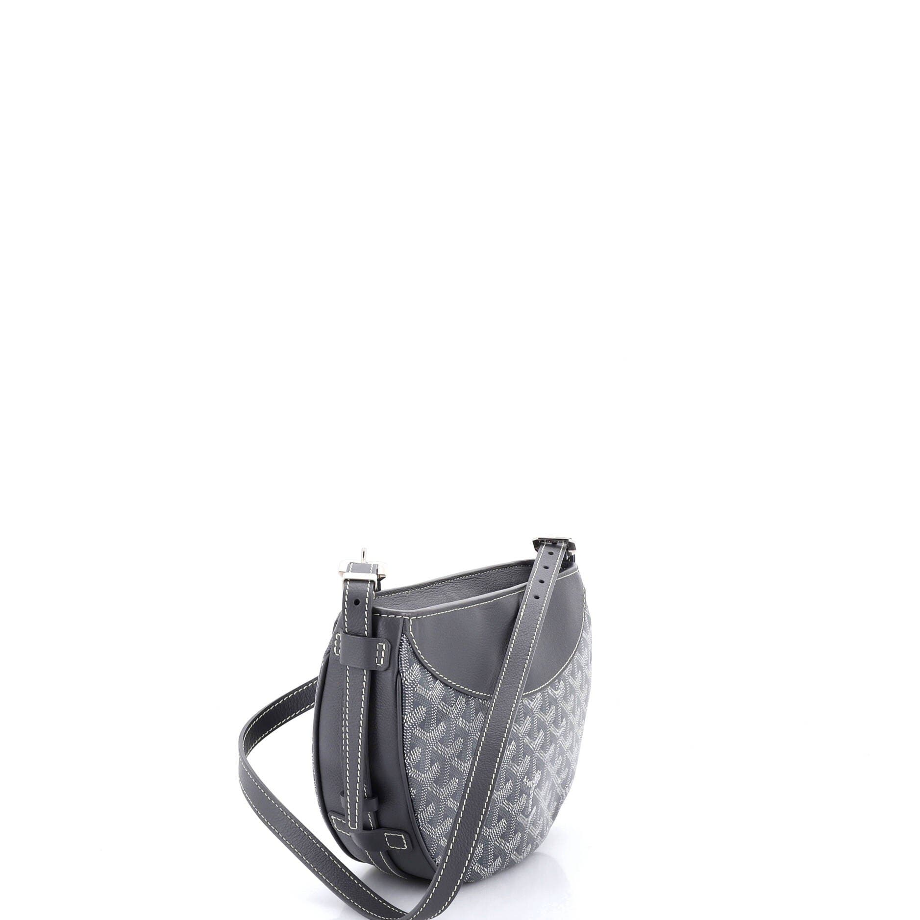 Pre-Owned Goyard Hirondelle Shoulder Bag Coated Canvas and Leather, Alternate, color, Gray