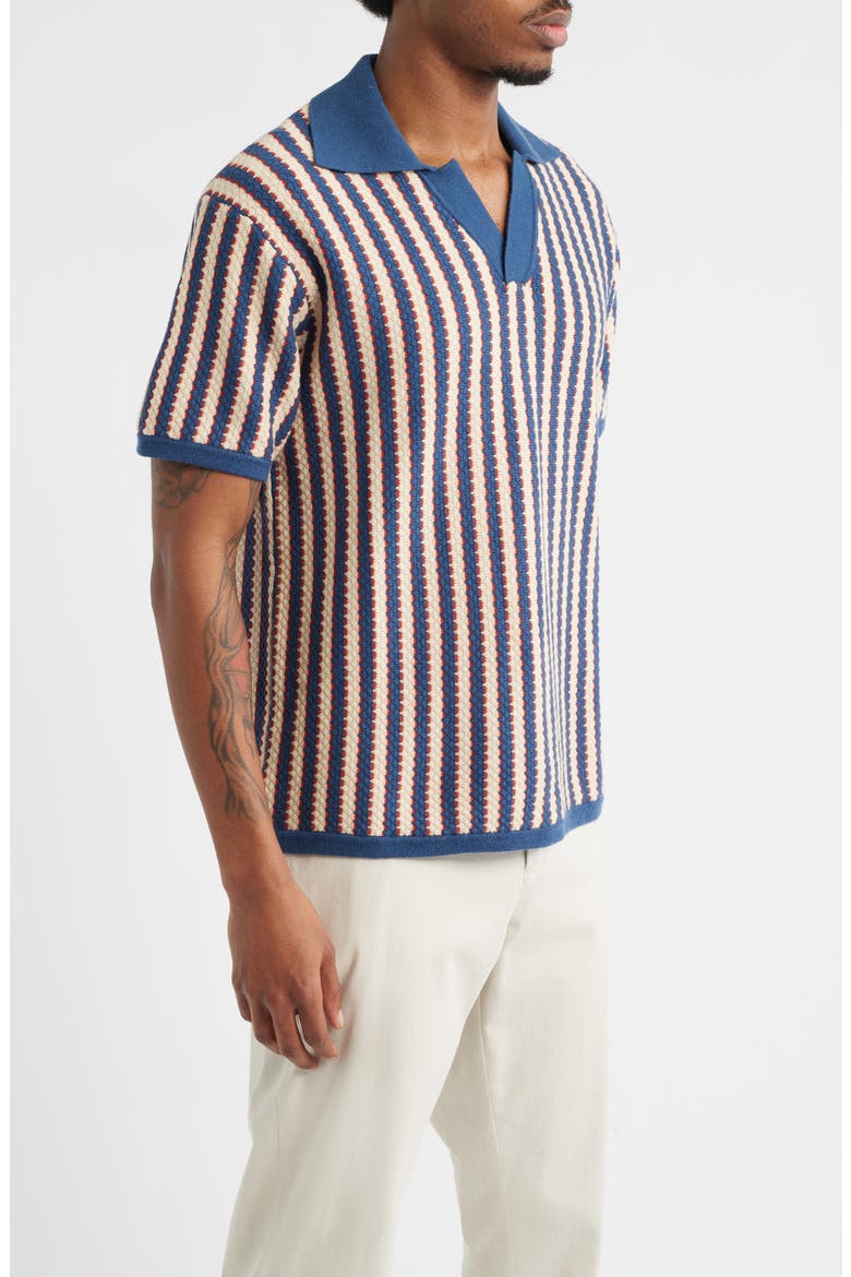 Strike a Match Stripe Polo, Alternate, color, BLUE