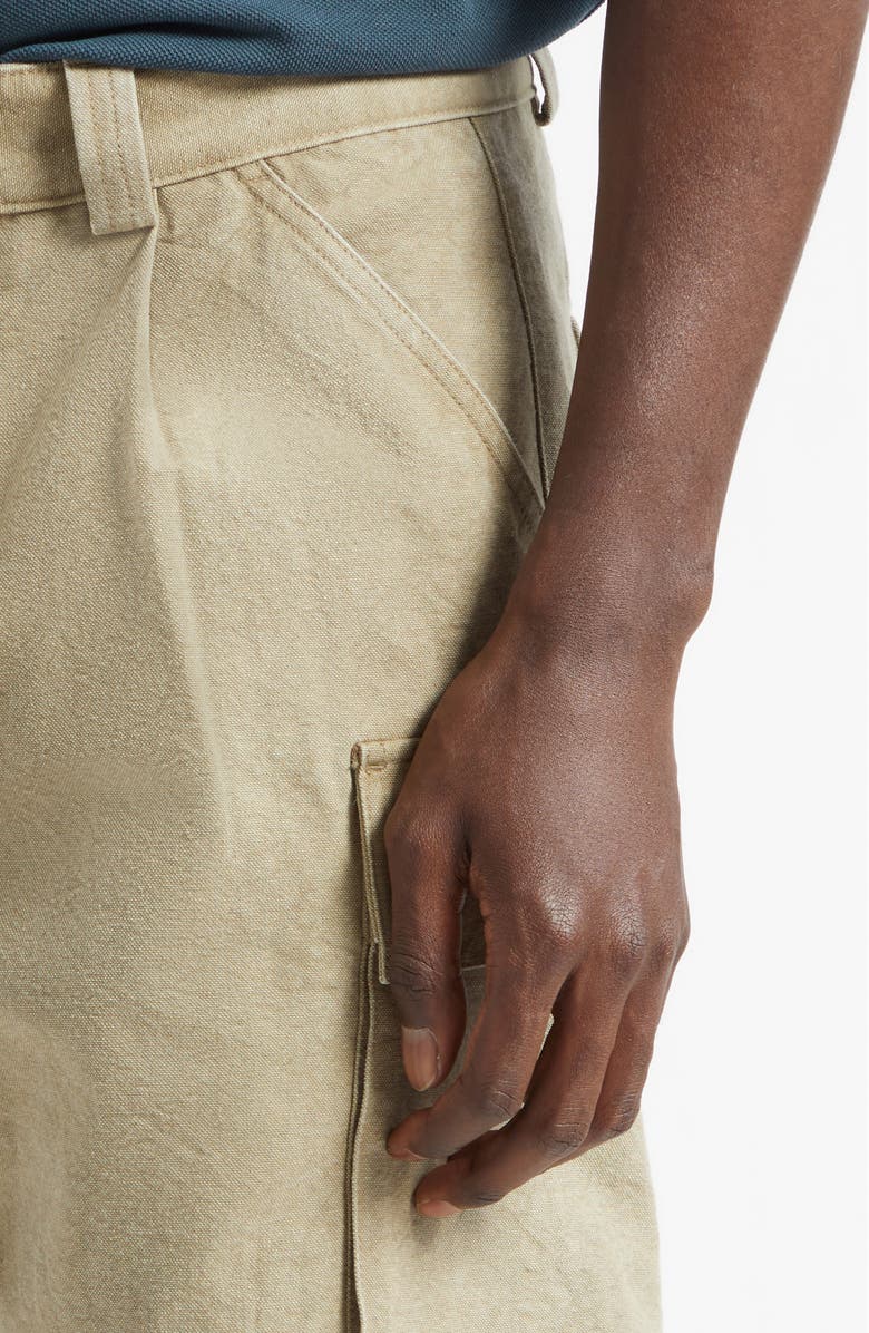 Noah Pleated Cargo Shorts, Alternate, color, Olive