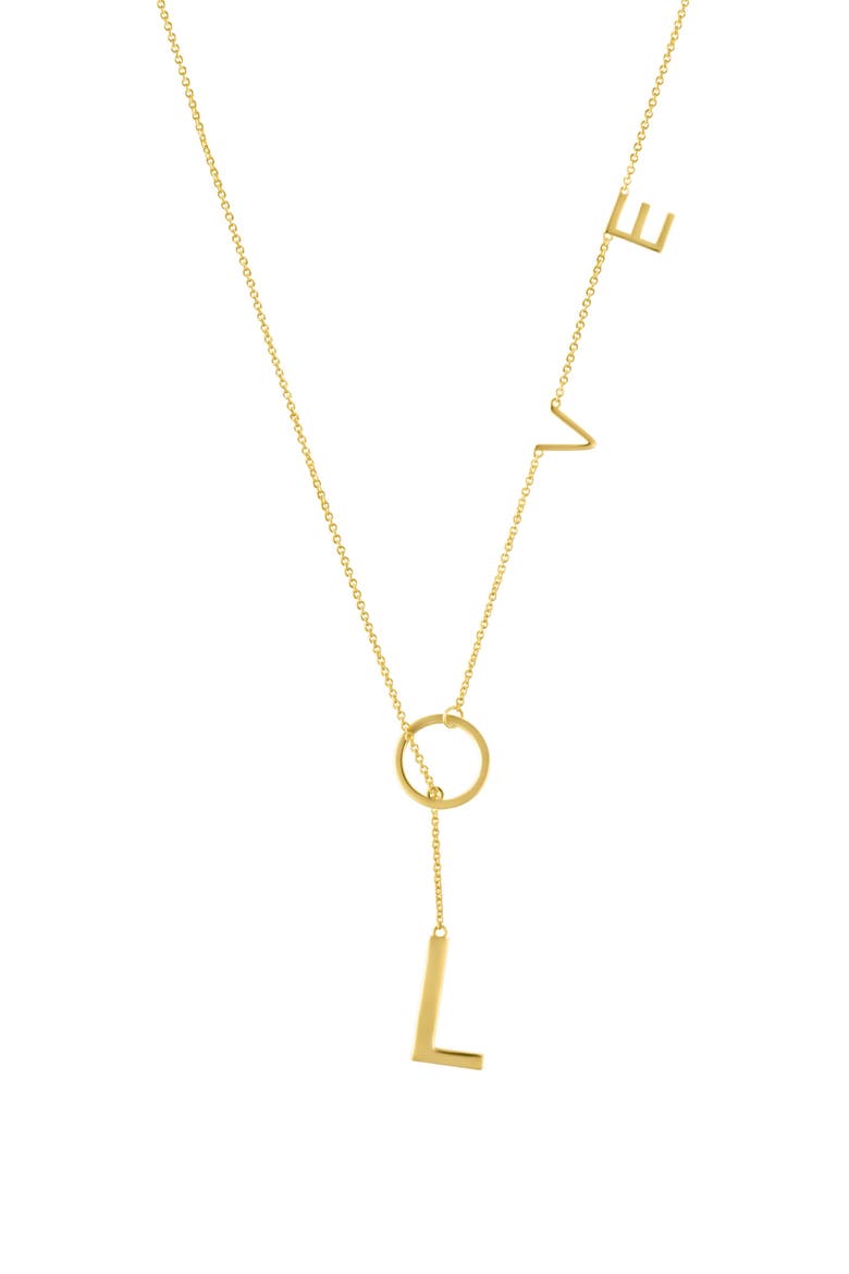 Adjustable Love Lariat Necklace, Main, color, GOLD