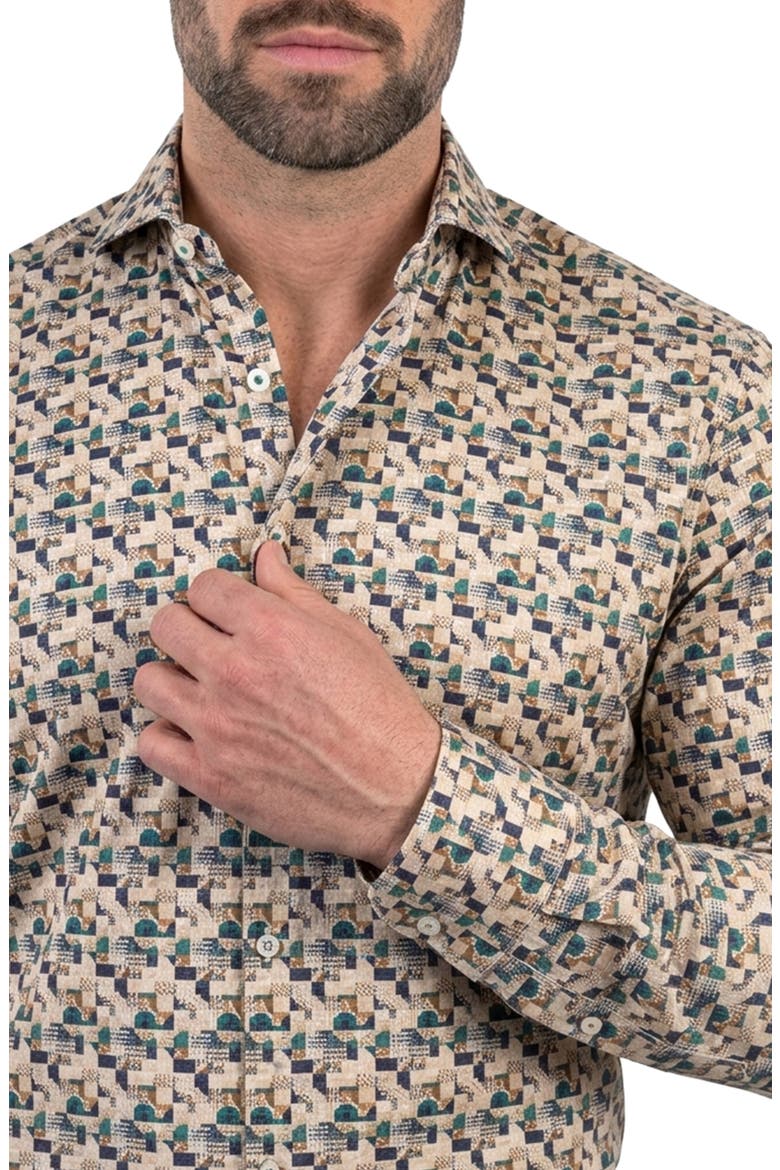 Einstein Contemporary Fit Button-Up Shirt, Alternate, color, BLUE