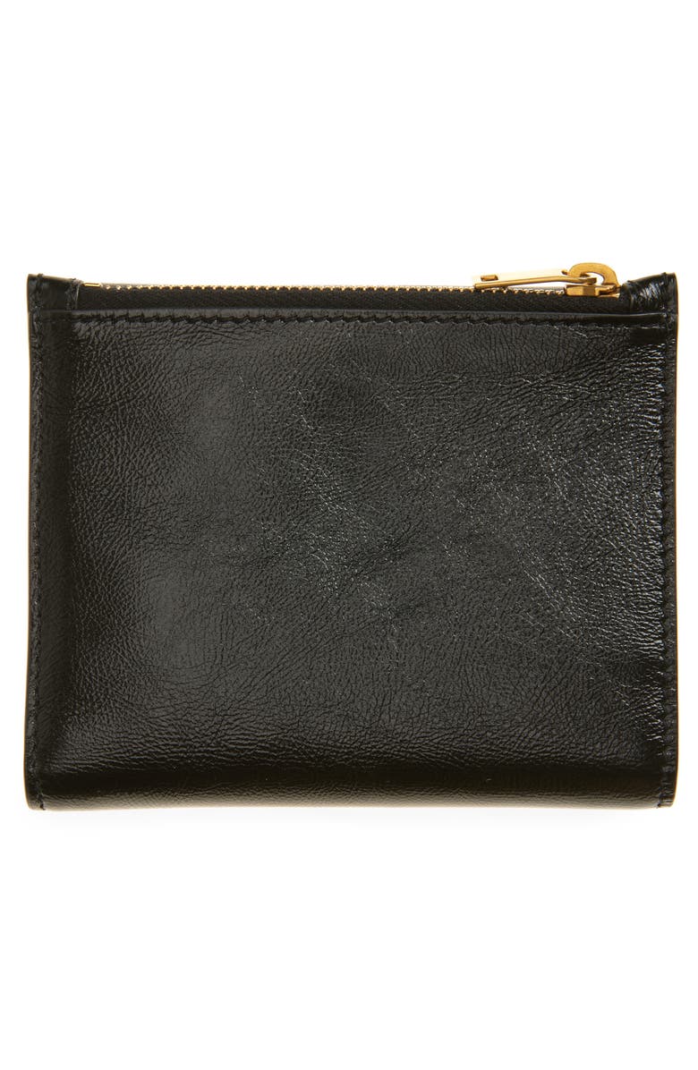 Saint Laurent Cassandre Uptown Leather French Wallet, Alternate, color, 