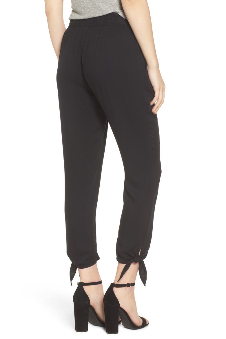 Ankle Tie Pants, Alternate, color, BLACK