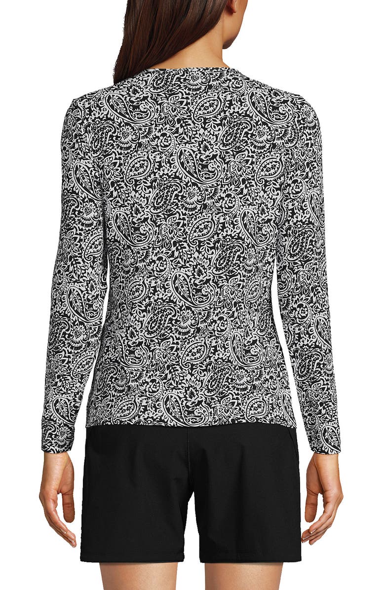 Lands' End SunShade UPF 50 Long Sleeve Relaxed Rash Guard, Alternate, color, Black