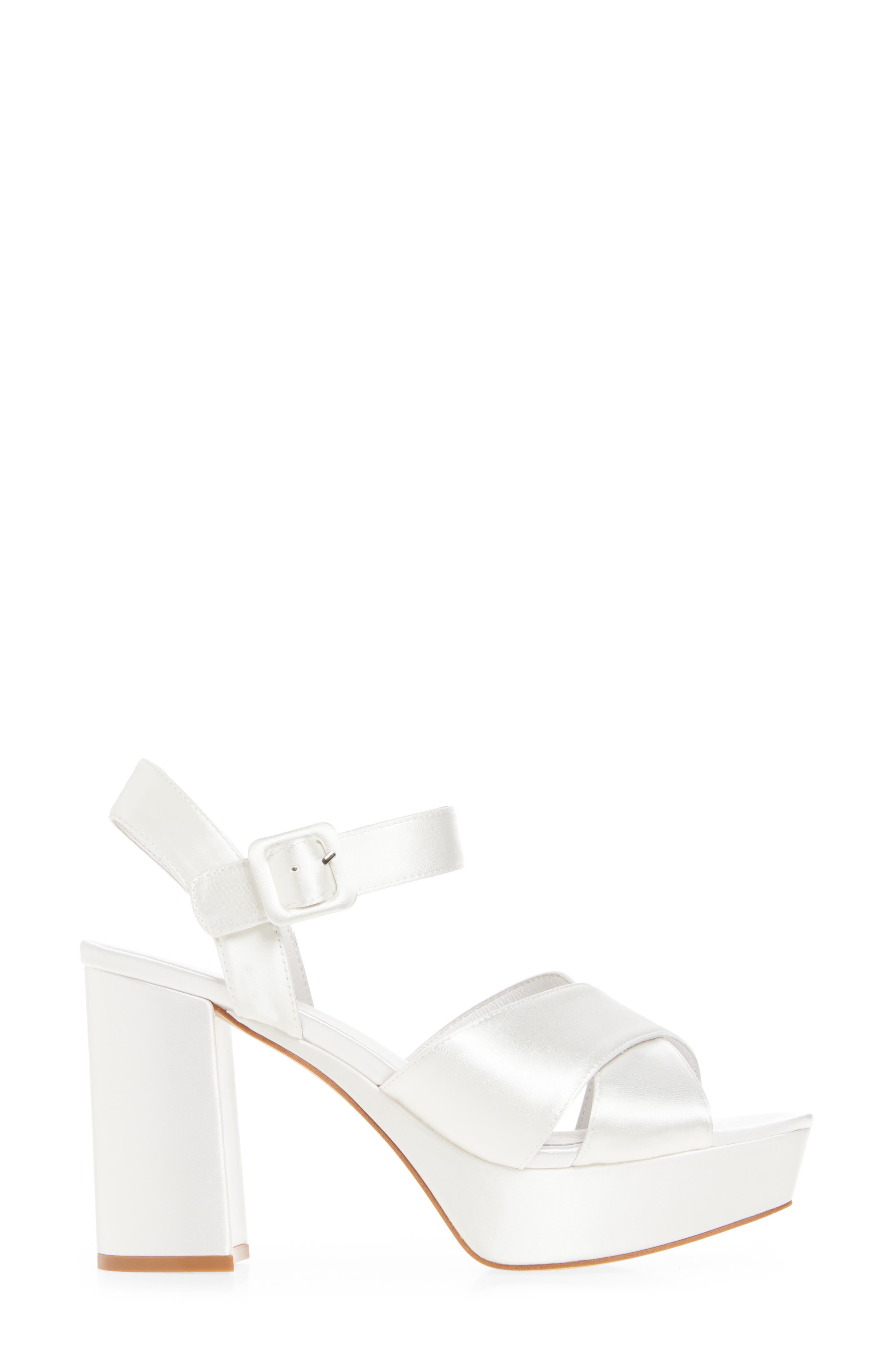 Jeffrey Campbell Amma Platform Slingback Sandal, Alternate, color, White Satin