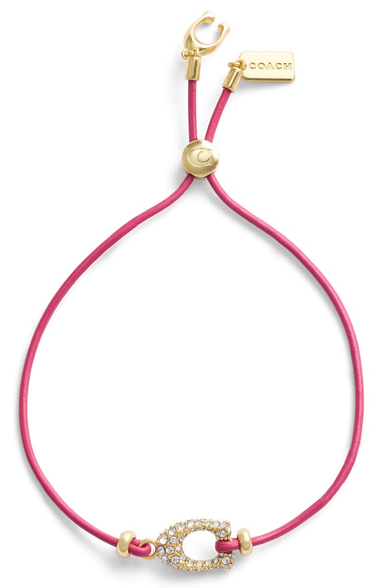 COACH Pavé-C Slider Bracelet, Main, color,