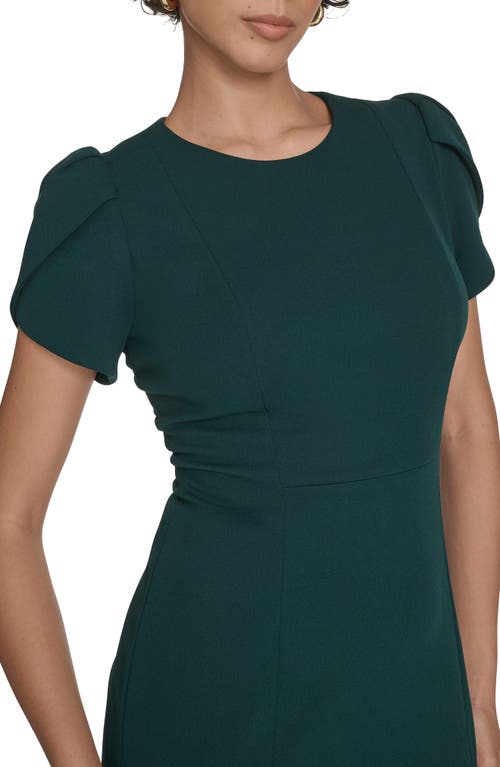 Calvin Klein Tulip Sleeve Crepe A-line Midi Dress In Green