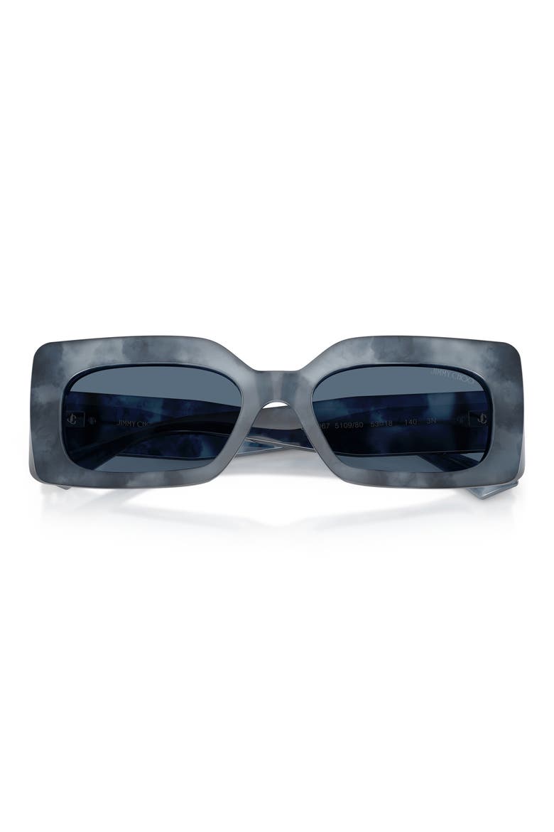 53mm Rectangular Sunglasses, Alternate, color, NAVY BLUE HAVANA / DARK BLUE