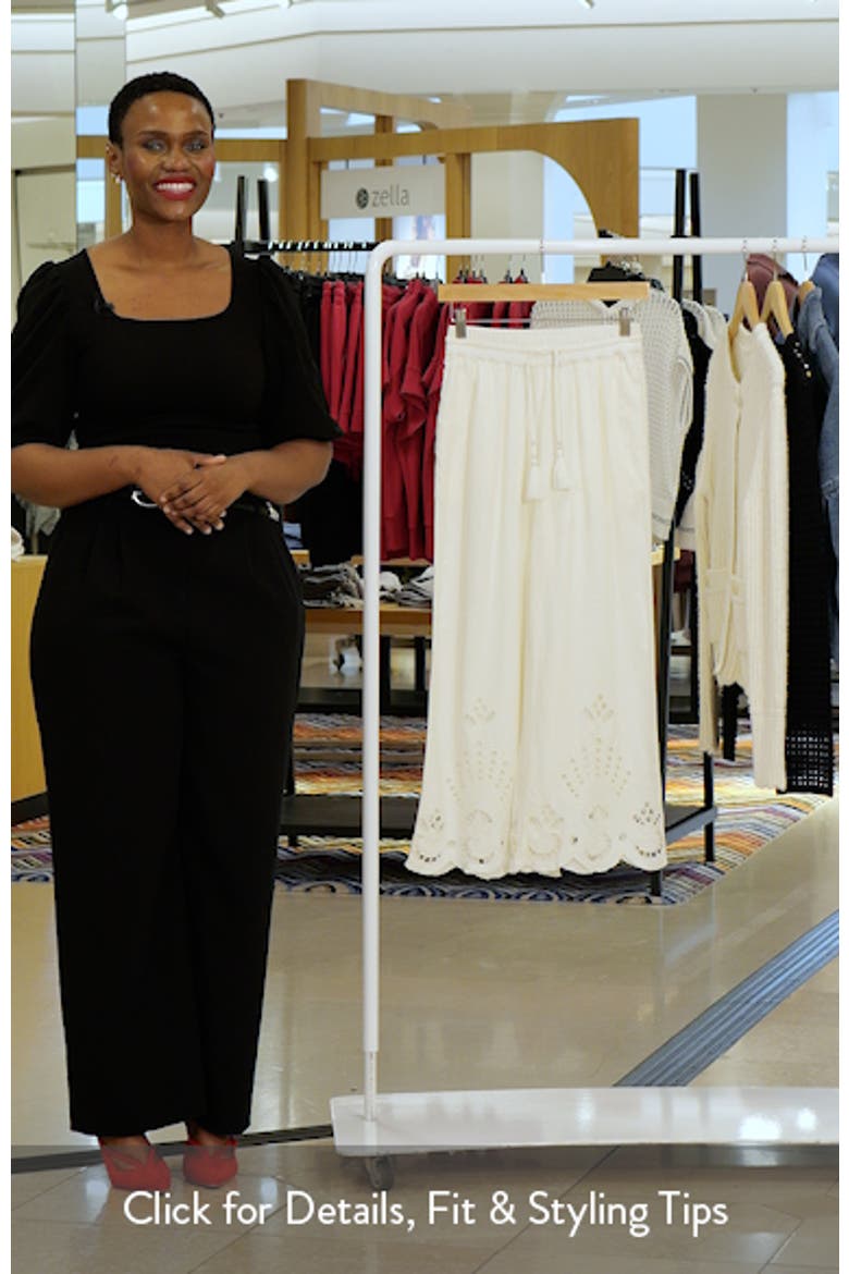 Cutwork Hem Linen Blend Pull-On Pants video
