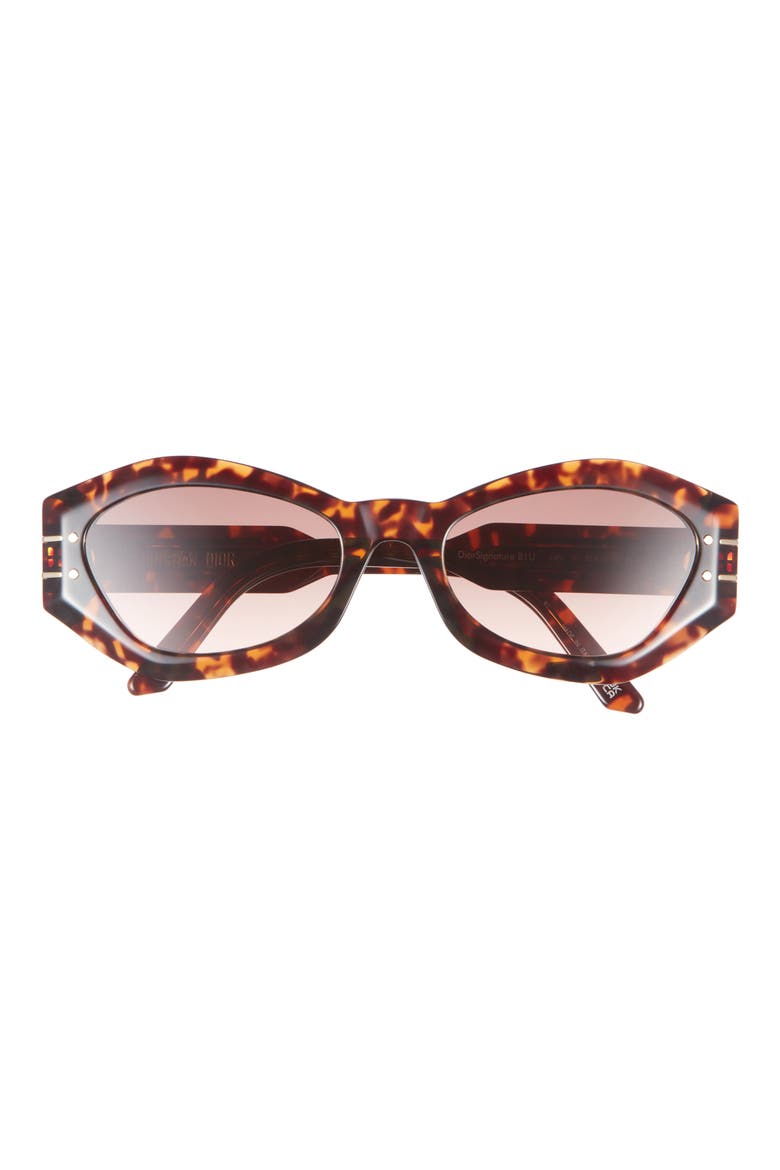 'DiorSignature B1U 55mm Butterfly Sunglasses, Main, color, HAVANA / GRADIENT BROWN
