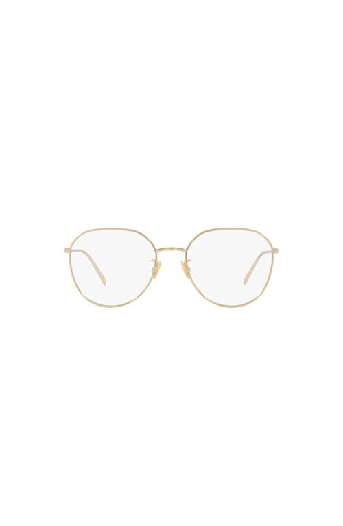 Saint Laurent 53mm Round Optical Glasses In Gold