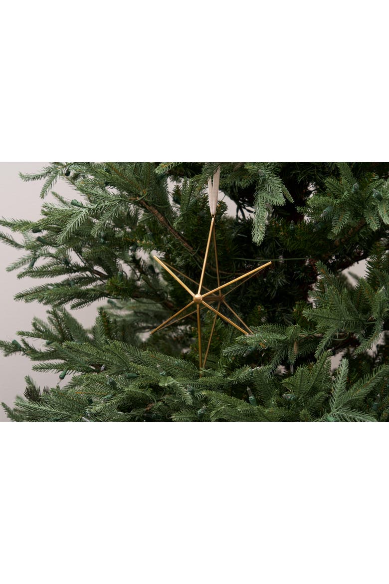 Star Glass Brass Pieced Christmas Tree Ornament, Alternate, color, White