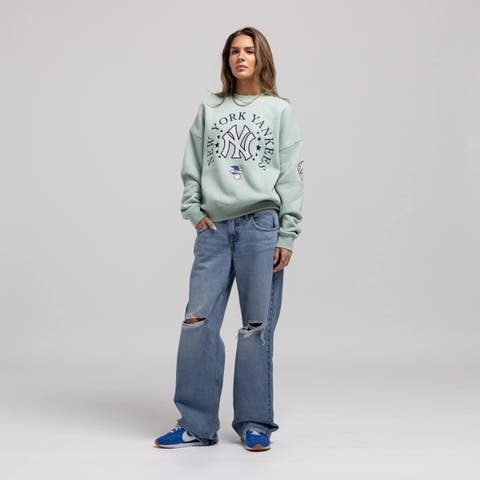 Women's Mitchell & Ness  Green New York Yankees Yacht Rock Sweatshirt