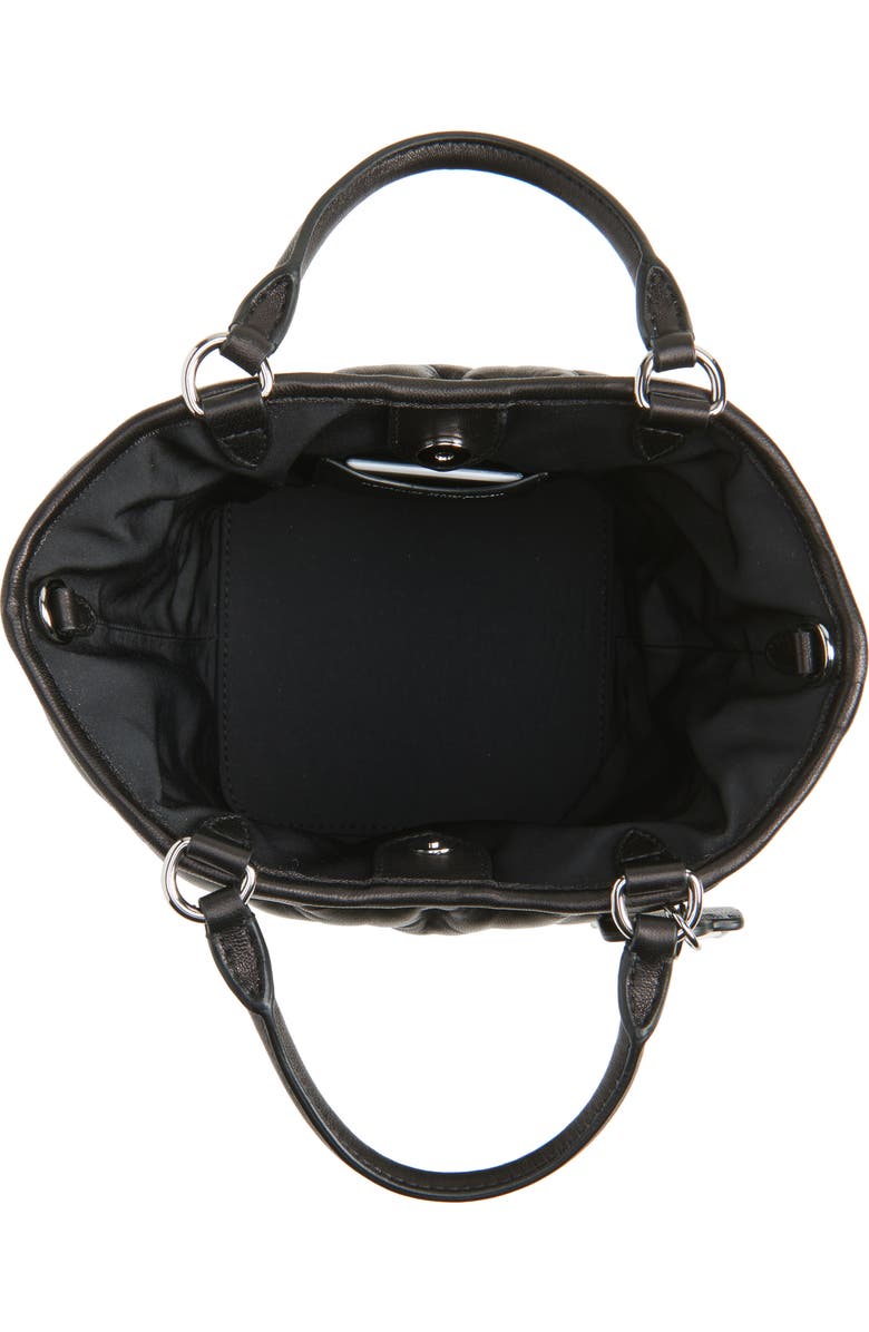 Maison Margiela Glam Slam Leather Tote, Alternate, color, Black