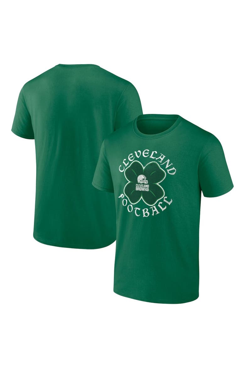 Men's Fanatics Branded Kelly Green Cleveland Browns Celtic Clover T-Shirt, Main, color, Kelly Green