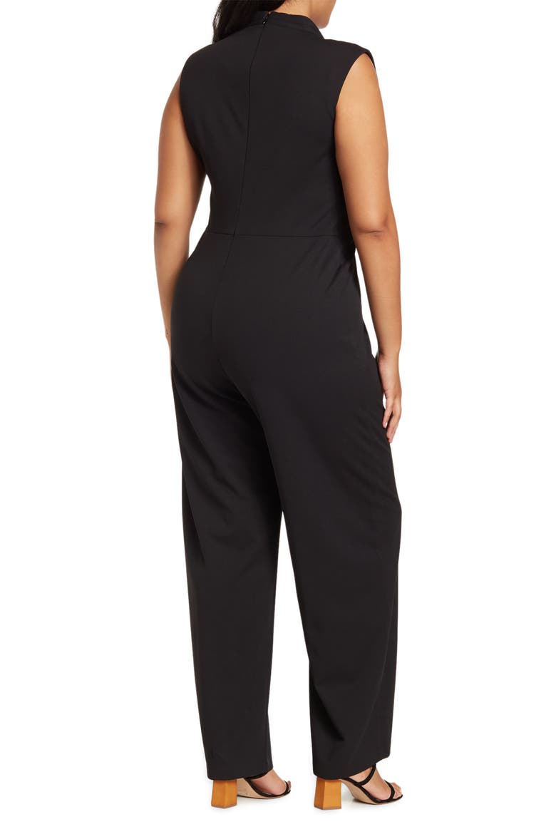 Sleeveless Split Leg Jumpsuit, Alternate, color, BLACK