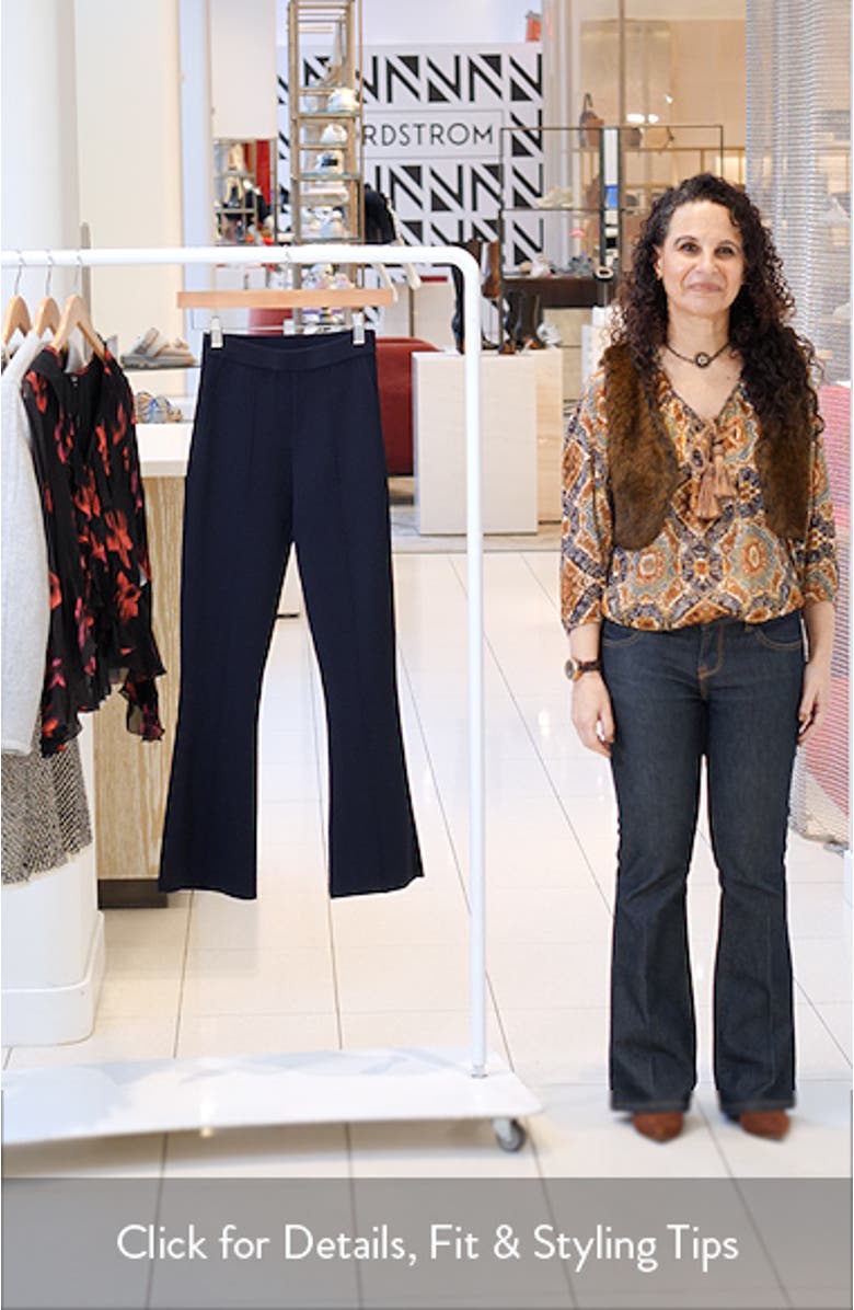 Compact Rib Pull-On Crop Kick Flare Pants, sales video thumbnail