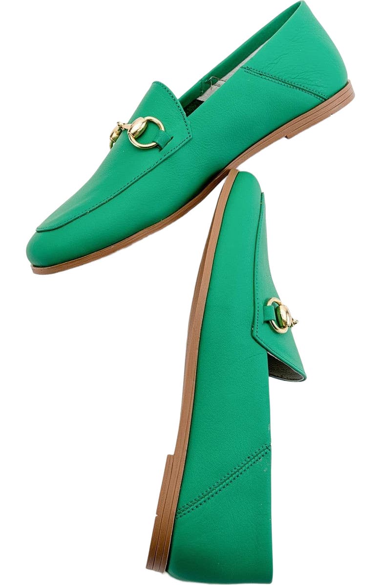 Forever & Always Shoes Penny Leather Horsebit Loafers, Alternate, color, Green Leather