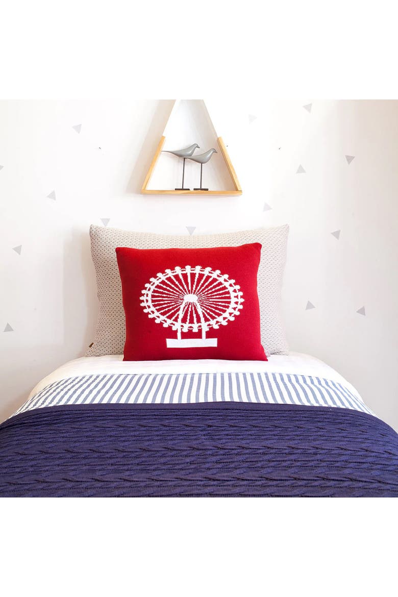 London Pillow, Alternate, color, White & Blue