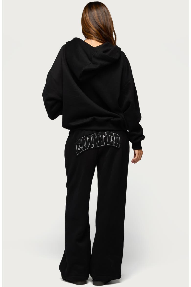 Forever Edikted Flare Sweatpants, Alternate, color, BLACK