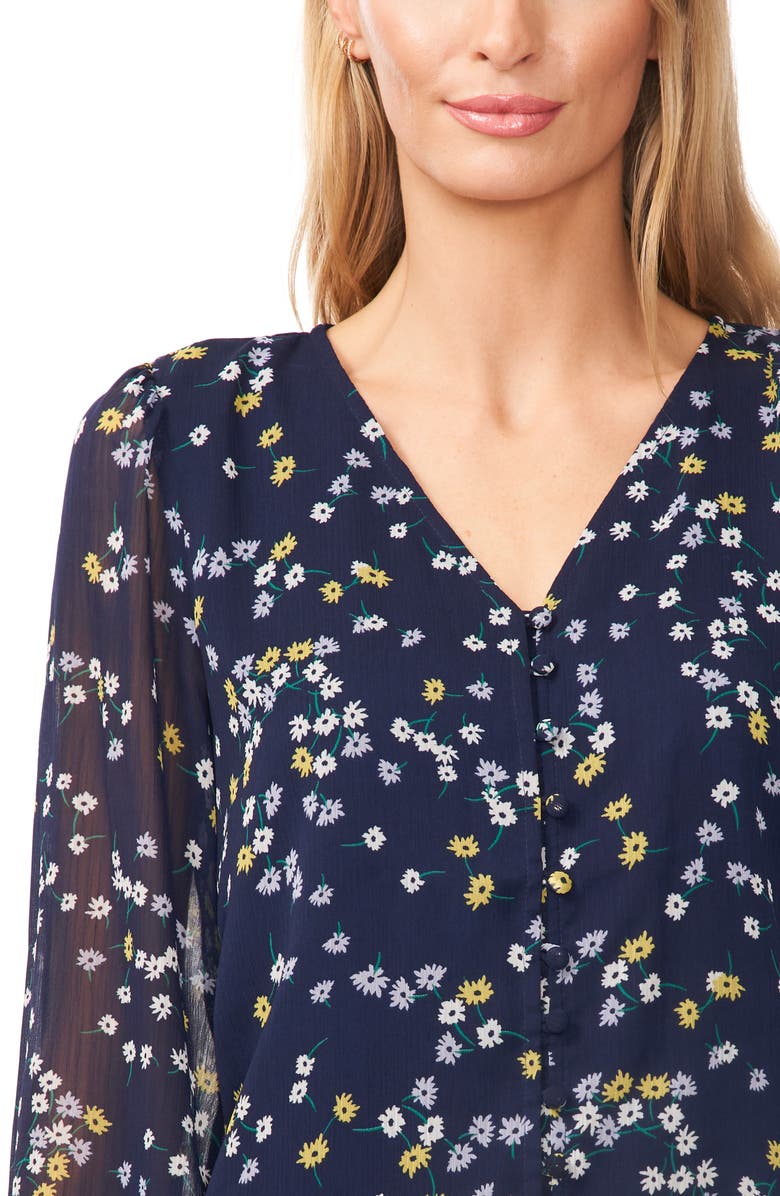 CeCe Floral Yoryu Chiffon Top, Alternate, color,