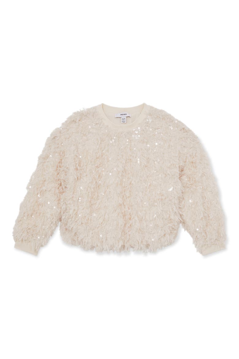 Kids' Roxy Sequin Fringe Sweater, Main, color, IVORY