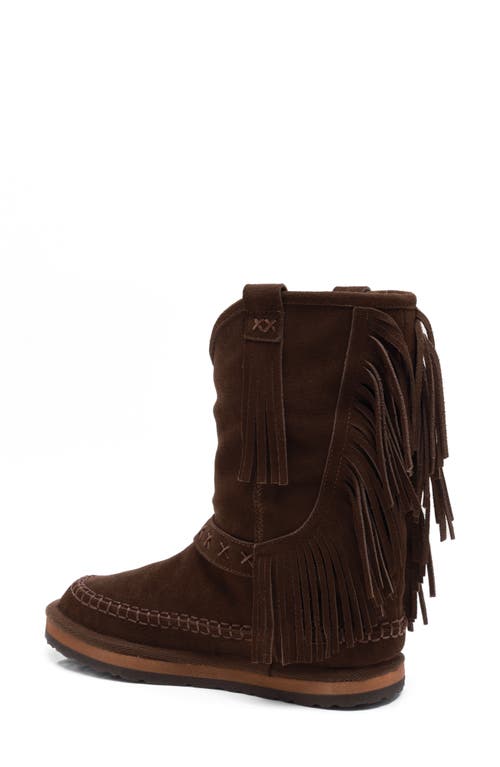 Free People Faye Fringe Faux Fur Boot In Brown